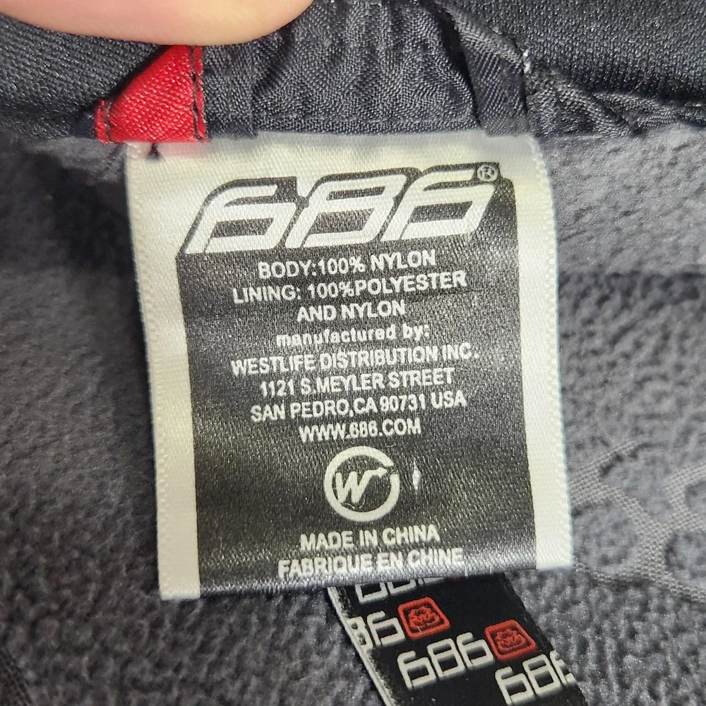 686 Jacket Mens XL Black SMARTY Tech Softshell Fleece Lined Ski Snowboard